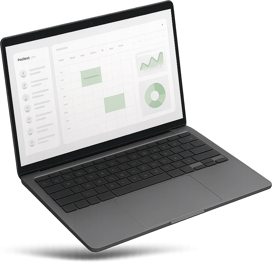 Laptop mit Medatixx Software