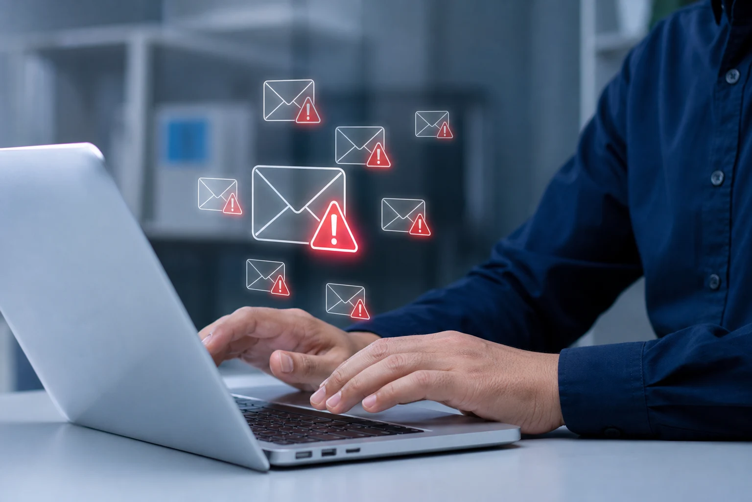 Laptop mit E-Mail Filter Übersicht